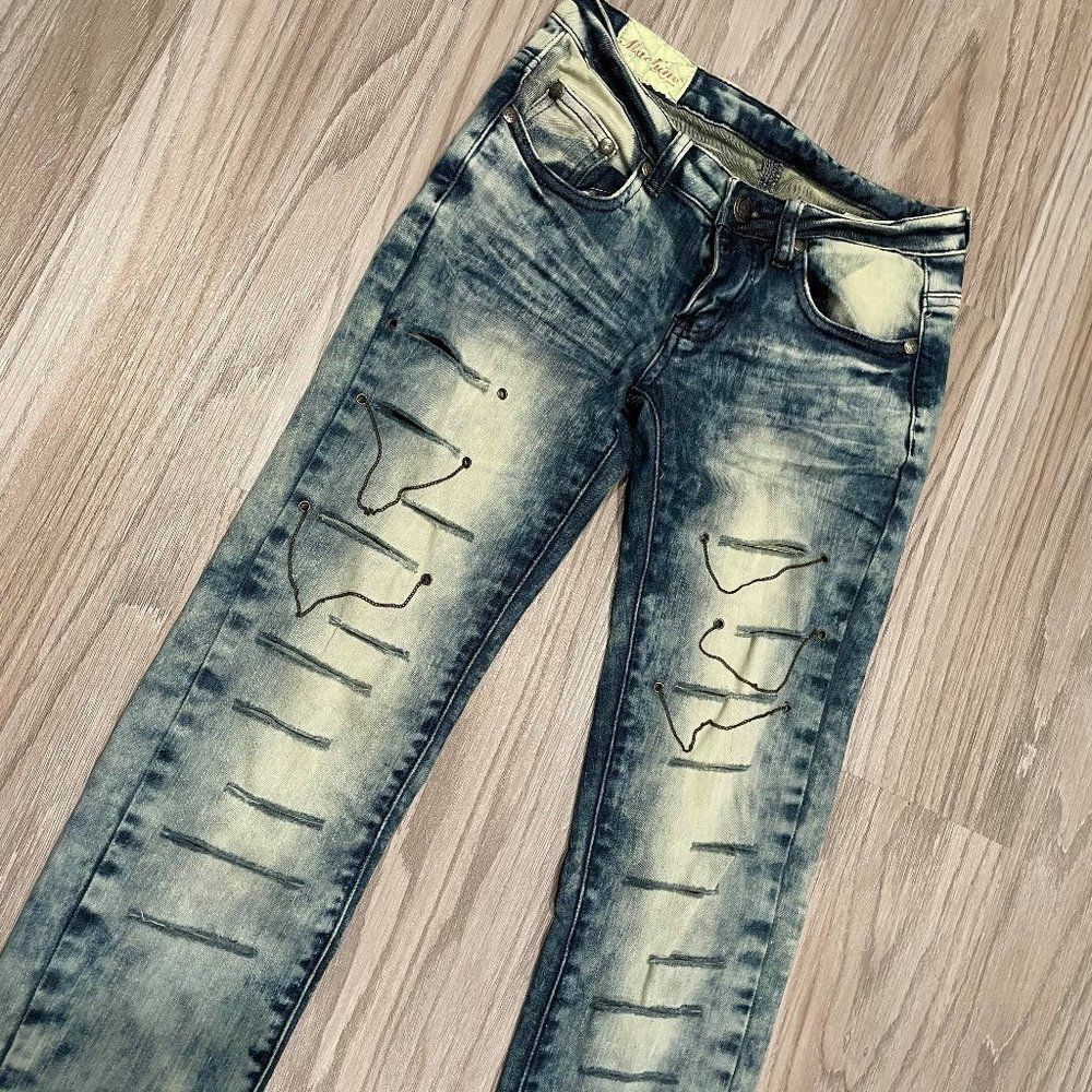 Machine Acid Wash Jeans - Picture 3 of 9